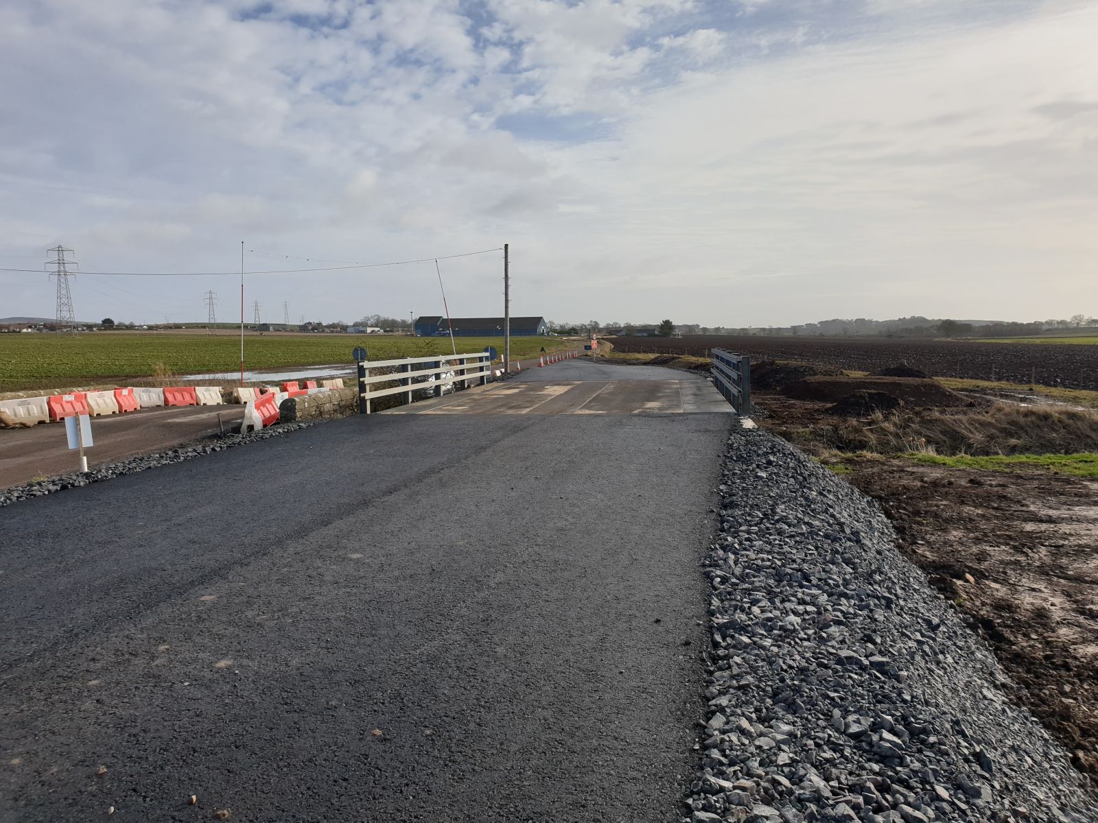 bridge construction and paving work