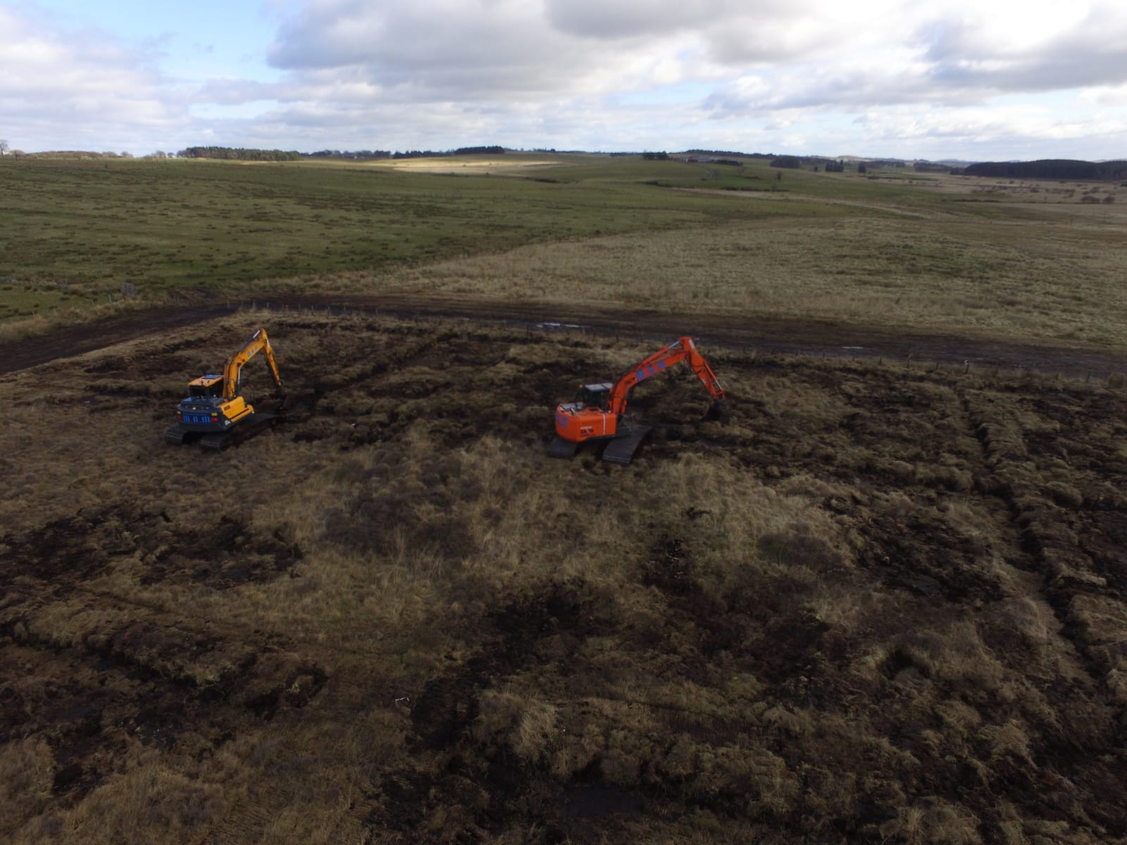 Peatland restoration work in Scotland
