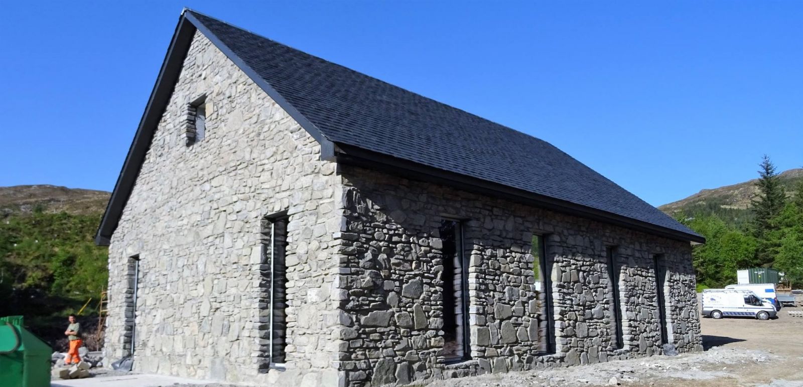 Stone Walling on a new structure 